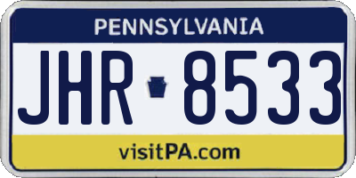 PA license plate JHR8533