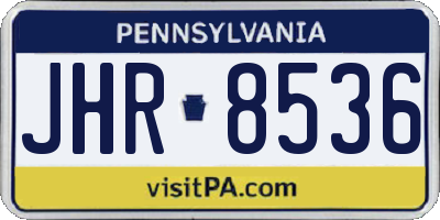 PA license plate JHR8536