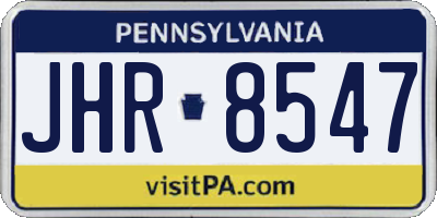 PA license plate JHR8547