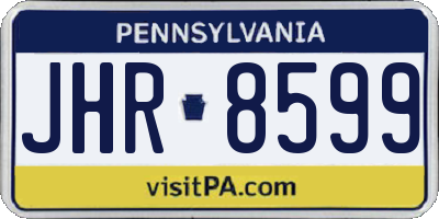 PA license plate JHR8599