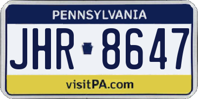 PA license plate JHR8647