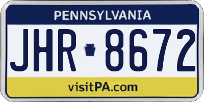 PA license plate JHR8672