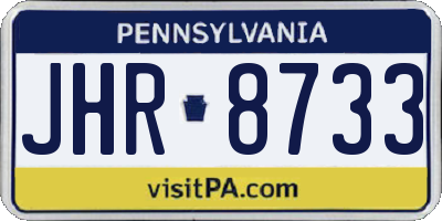 PA license plate JHR8733