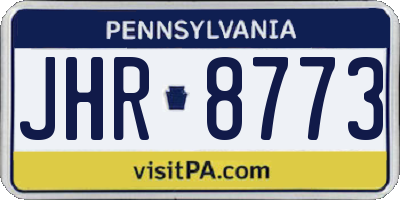 PA license plate JHR8773