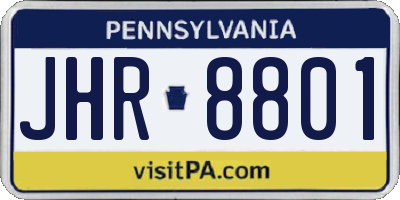 PA license plate JHR8801