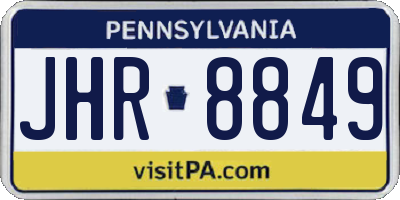 PA license plate JHR8849