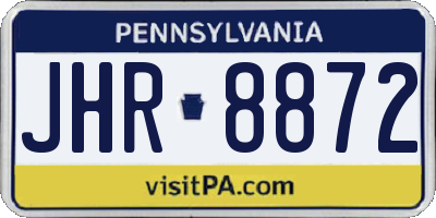 PA license plate JHR8872