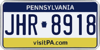 PA license plate JHR8918
