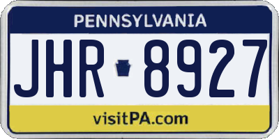 PA license plate JHR8927