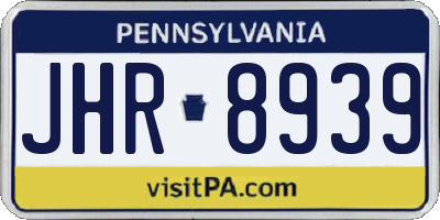 PA license plate JHR8939