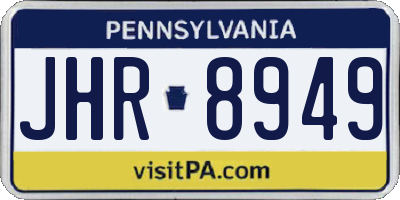 PA license plate JHR8949