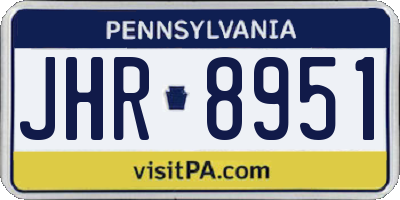 PA license plate JHR8951