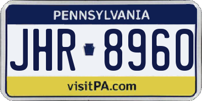 PA license plate JHR8960