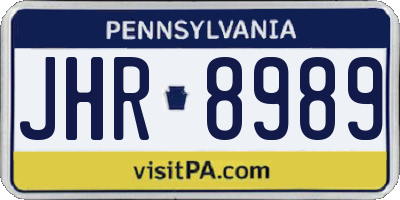 PA license plate JHR8989