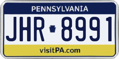 PA license plate JHR8991