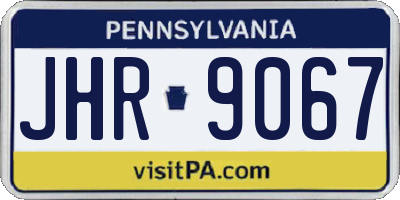 PA license plate JHR9067