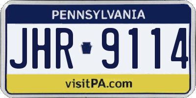 PA license plate JHR9114
