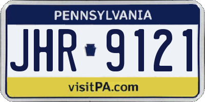 PA license plate JHR9121