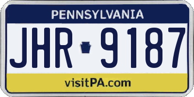 PA license plate JHR9187