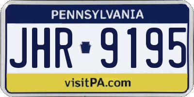 PA license plate JHR9195
