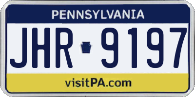 PA license plate JHR9197