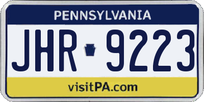 PA license plate JHR9223