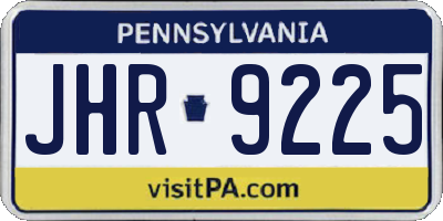 PA license plate JHR9225