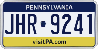 PA license plate JHR9241