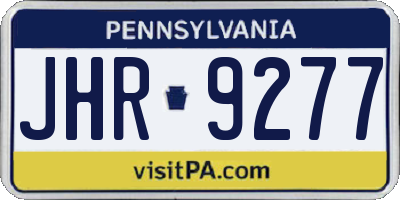 PA license plate JHR9277