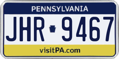 PA license plate JHR9467