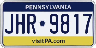 PA license plate JHR9817