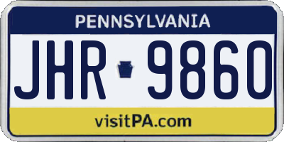 PA license plate JHR9860