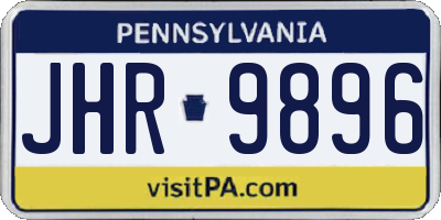 PA license plate JHR9896