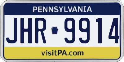 PA license plate JHR9914