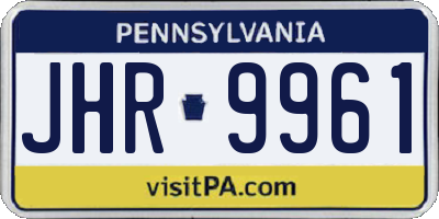 PA license plate JHR9961