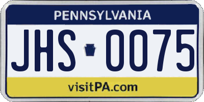 PA license plate JHS0075