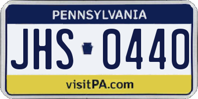 PA license plate JHS0440
