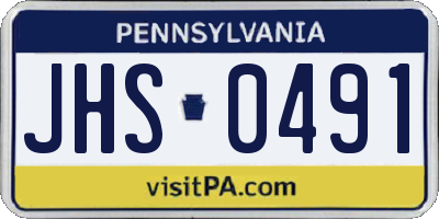 PA license plate JHS0491