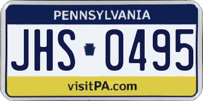 PA license plate JHS0495