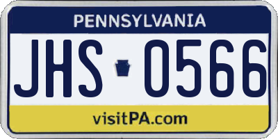 PA license plate JHS0566