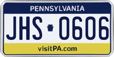 PA license plate JHS0606