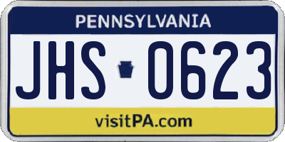 PA license plate JHS0623