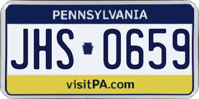 PA license plate JHS0659