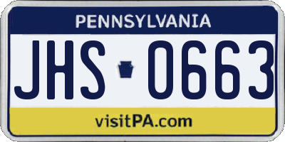 PA license plate JHS0663