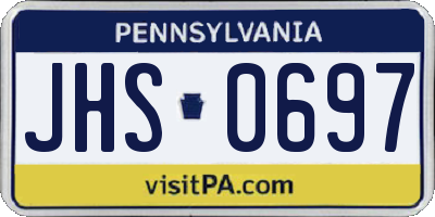 PA license plate JHS0697