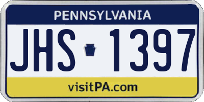 PA license plate JHS1397