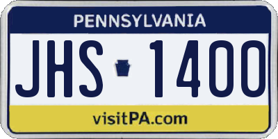 PA license plate JHS1400