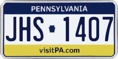 PA license plate JHS1407