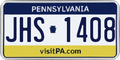 PA license plate JHS1408