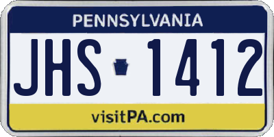 PA license plate JHS1412